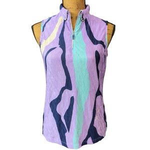 Jamie Sadock sleeveless golf shirt purple & blue Women’s size small | ab7-5